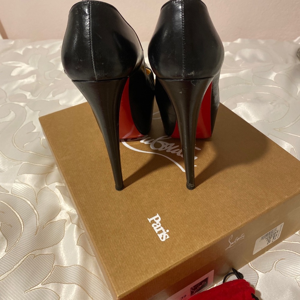 CHRISTIAN LOUBOUTIN Black Daffodile 160 KID Sz 39 - Picture 3 of 10